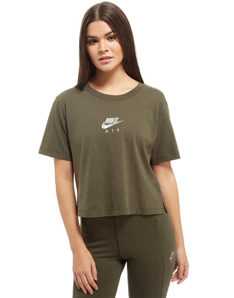 nike air crop damen t-shirts grün|Womens Green Tops & T.